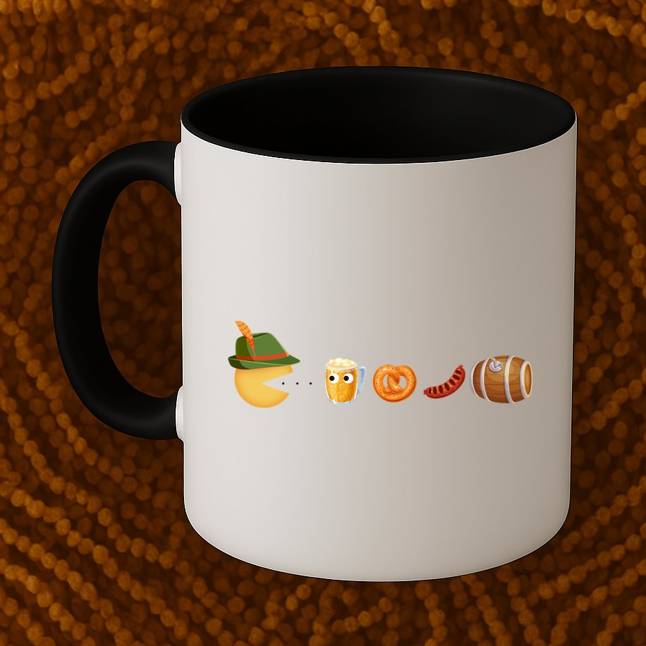 Funny Oktoberfest Pac Man Game Mug