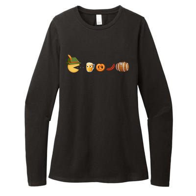 Funny Oktoberfest Pac Man Game Womens CVC Long Sleeve Shirt