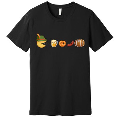 Funny Oktoberfest Pac Man Game Premium T-Shirt