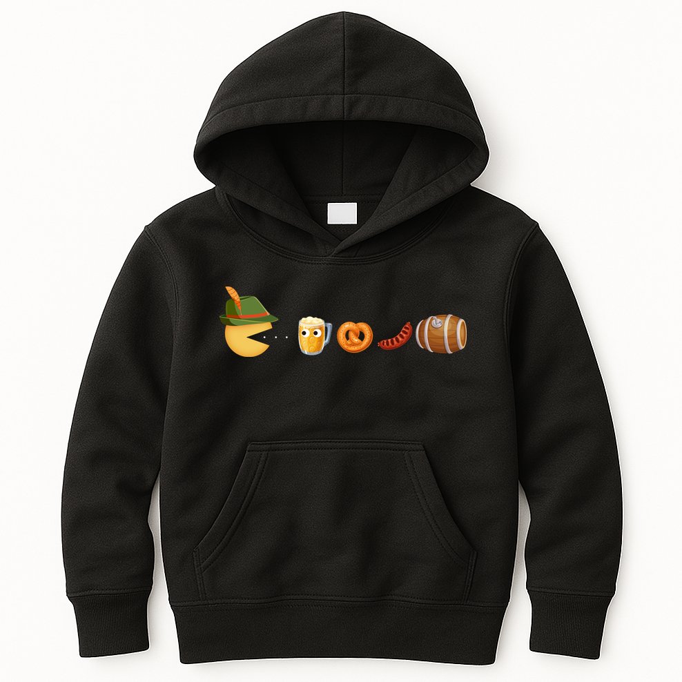 Funny Oktoberfest Pac Man Game Kids Hoodie