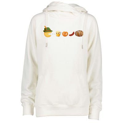 Funny Oktoberfest Pac Man Game Womens Funnel Neck Pullover Hood