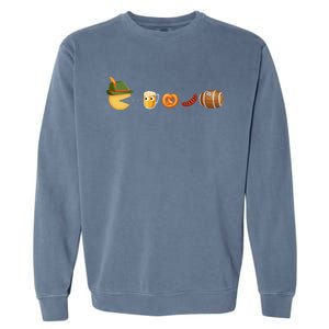 Funny Oktoberfest Pac Man Game Garment-Dyed Sweatshirt