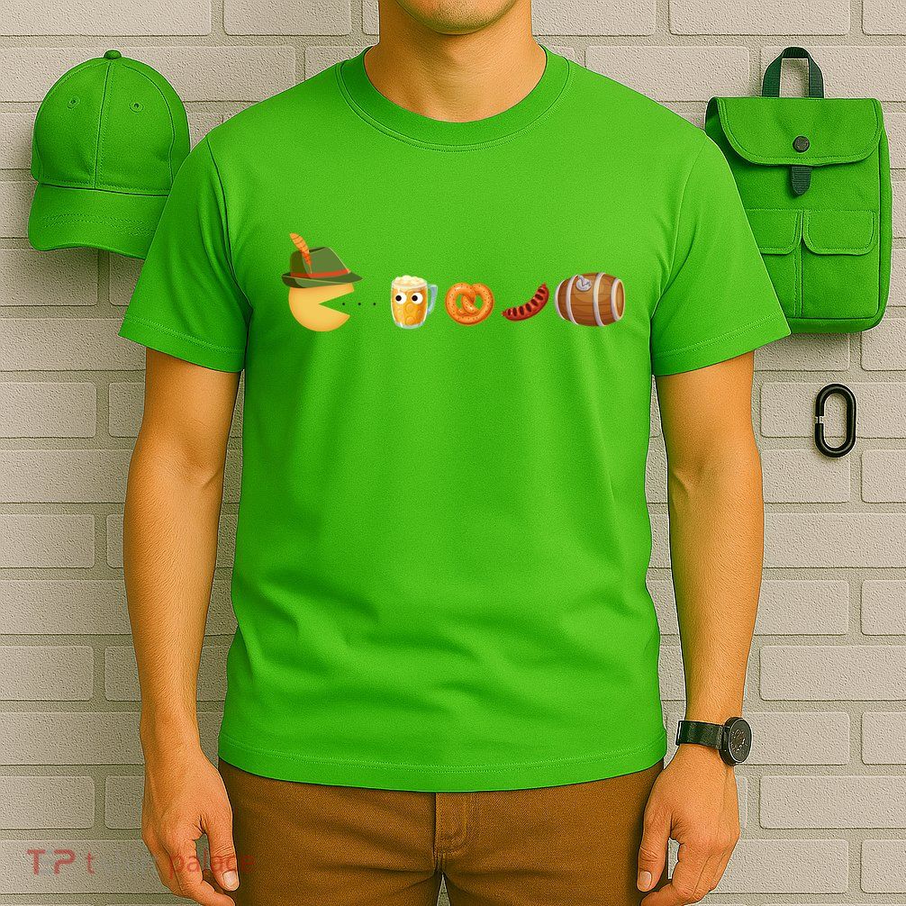 Funny Oktoberfest Pac Man Game T-Shirt