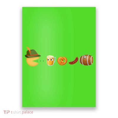 Funny Oktoberfest Pac Man Game Poster