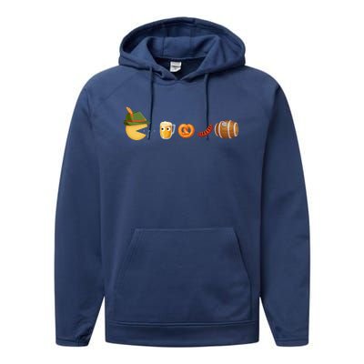 Funny Oktoberfest Pac Man Game Performance Fleece Hoodie