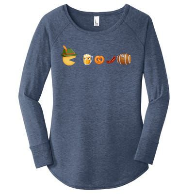 Funny Oktoberfest Pac Man Game Women's Perfect Tri Tunic Long Sleeve Shirt