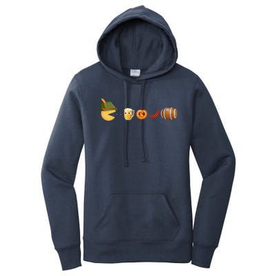 Funny Oktoberfest Pac Man Game Women's Pullover Hoodie