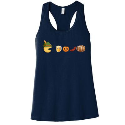 Funny Oktoberfest Pac Man Game Women's Racerback Tank