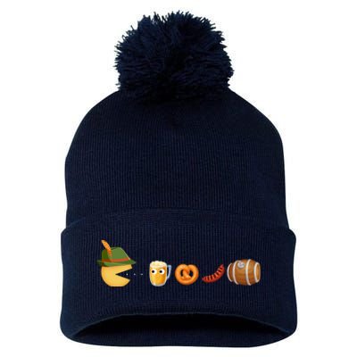 Funny Oktoberfest Pac Man Game Pom Pom 12in Knit Beanie