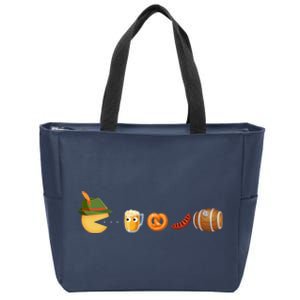 Funny Oktoberfest Pac Man Game Zip Tote Bag