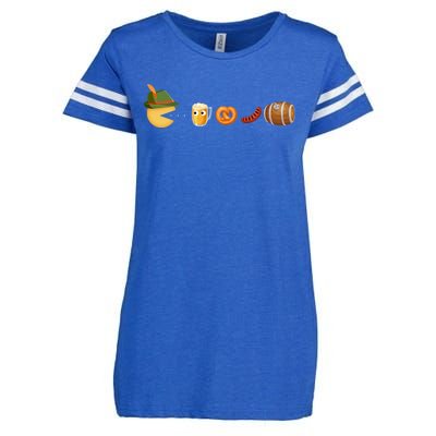 Funny Oktoberfest Pac Man Game Enza Ladies Jersey Football T-Shirt