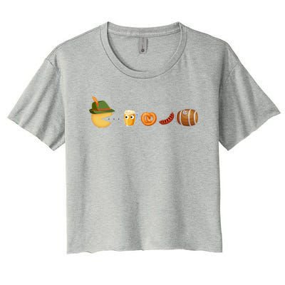 Funny Oktoberfest Pac Man Game Women's Crop Top Tee