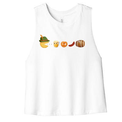 Funny Oktoberfest Pac Man Game Women's Racerback Cropped Tank