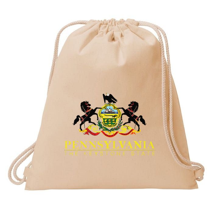 Flag Of Pennsylvania The Keystone State Philadelphia Drawstring Bag