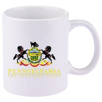 Flag Of Pennsylvania The Keystone State Philadelphia 11oz C Handle Ceramic Mug