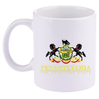 Flag Of Pennsylvania The Keystone State Philadelphia 11oz C Handle Ceramic Mug