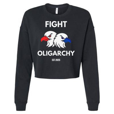Fight Oligarchy Patriotic Quotes 2025 Anti Corruption Cropped Pullover Crew
