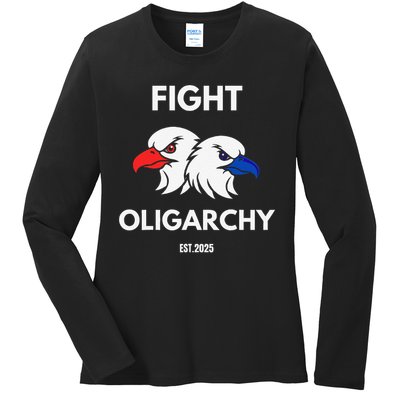 Fight Oligarchy Patriotic Quotes 2025 Anti Corruption Ladies Long Sleeve Shirt