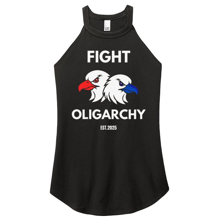 Fight Oligarchy Patriotic Quotes 2025 Anti Corruption Women's Perfect Tri Rocker Tank