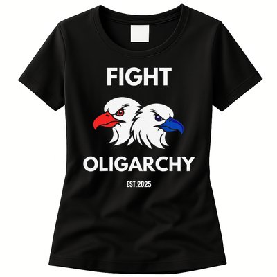 Fight Oligarchy Patriotic Quotes 2025 Anti Corruption Womens T-Shirt