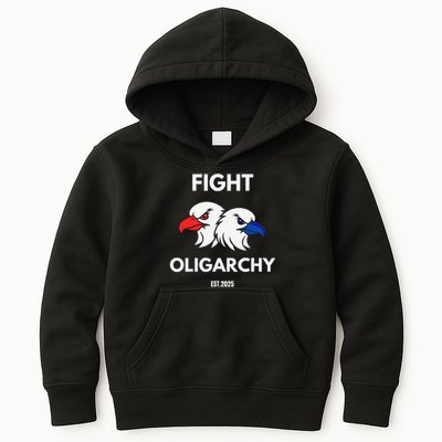 Fight Oligarchy Patriotic Quotes 2025 Anti Corruption Kids Hoodie