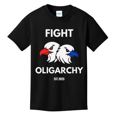 Fight Oligarchy Patriotic Quotes 2025 Anti Corruption Kids T-Shirt