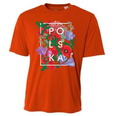 Flowers Of Poland Word Art Gift Polska Polish Pride Cool Gift Cooling Performance Crew T-Shirt