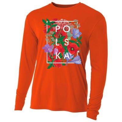 Flowers Of Poland Word Art Gift Polska Polish Pride Cool Gift Cooling Performance Long Sleeve Crew