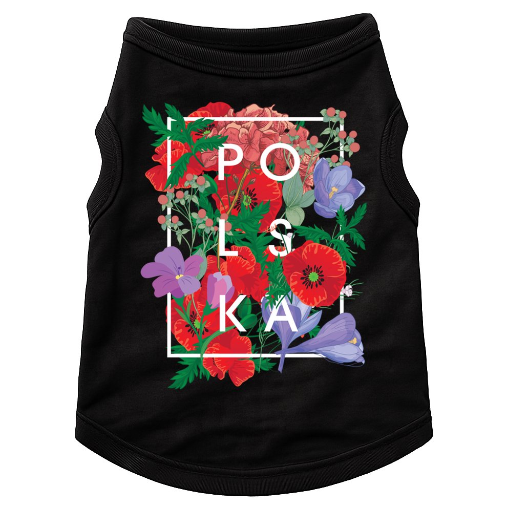 Flowers Of Poland Word Art Gift Polska Polish Pride Cool Gift Doggie Tank