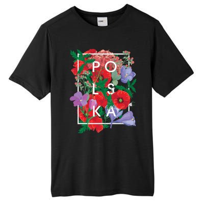 Flowers Of Poland Word Art Gift Polska Polish Pride Cool Gift Tall Fusion ChromaSoft Performance T-Shirt