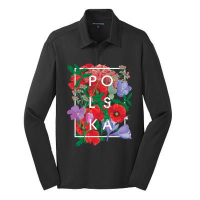 Flowers Of Poland Word Art Gift Polska Polish Pride Cool Gift Silk Touch Performance Long Sleeve Polo