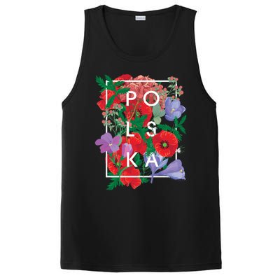 Flowers Of Poland Word Art Gift Polska Polish Pride Cool Gift PosiCharge Competitor Tank