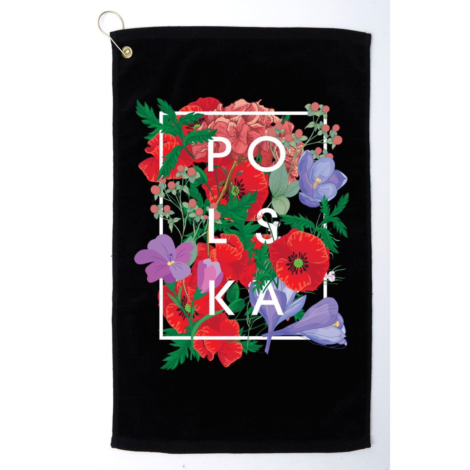 Flowers Of Poland Word Art Gift Polska Polish Pride Cool Gift Golf Towel