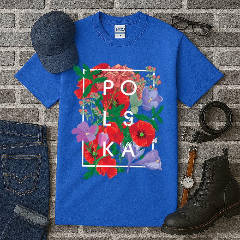 Flowers Of Poland Word Art Gift Polska Polish Pride Cool Gift Tall T-Shirt