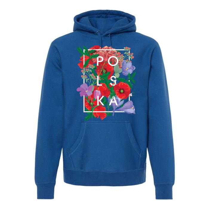 Flowers Of Poland Word Art Gift Polska Polish Pride Cool Gift Premium Hoodie