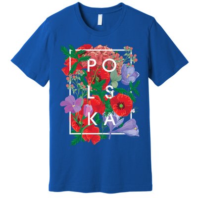 Flowers Of Poland Word Art Gift Polska Polish Pride Cool Gift Premium T-Shirt