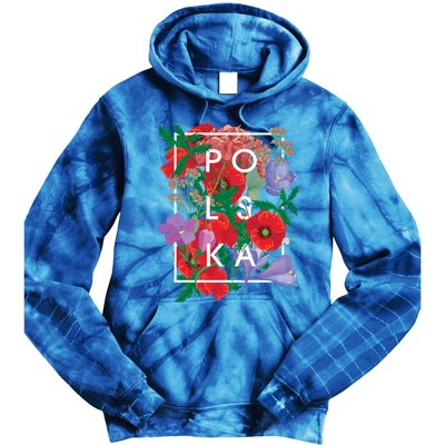 Flowers Of Poland Word Art Gift Polska Polish Pride Cool Gift Tie Dye Hoodie