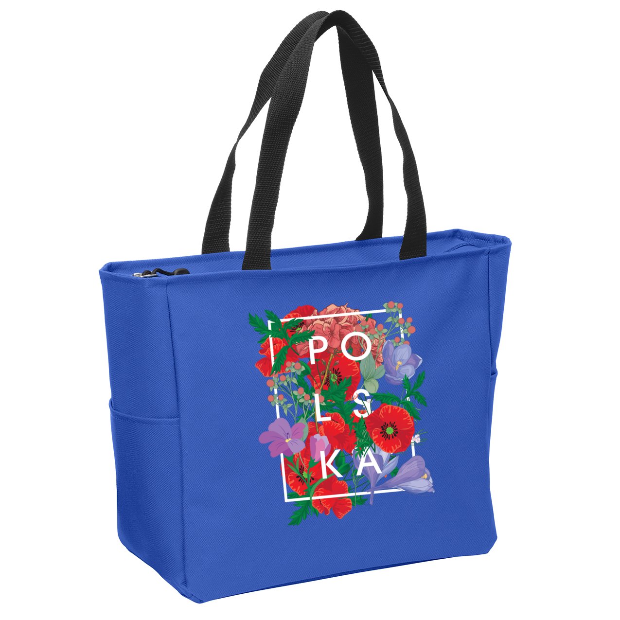 Flowers Of Poland Word Art Gift Polska Polish Pride Cool Gift Zip Tote Bag