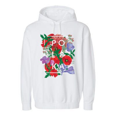 Flowers Of Poland Word Art Gift Polska Polish Pride Cool Gift Garment-Dyed Fleece Hoodie