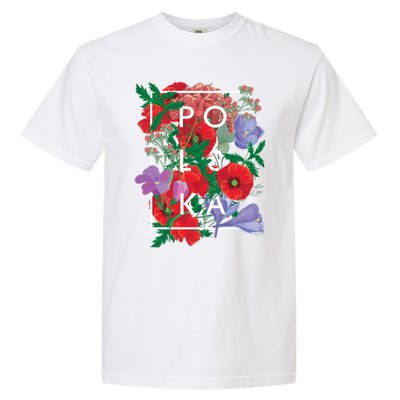 Flowers Of Poland Word Art Gift Polska Polish Pride Cool Gift Garment-Dyed Heavyweight T-Shirt