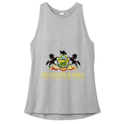 Flag Of Pennsylvania The Keystone State Philadelphia Ladies PosiCharge Tri-Blend Wicking Tank
