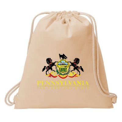 Flag Of Pennsylvania The Keystone State Philadelphia Drawstring Bag