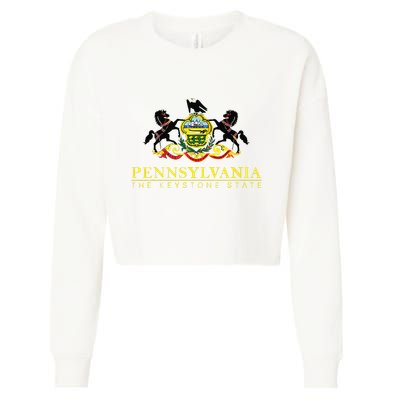 Flag Of Pennsylvania The Keystone State Philadelphia Cropped Pullover Crew