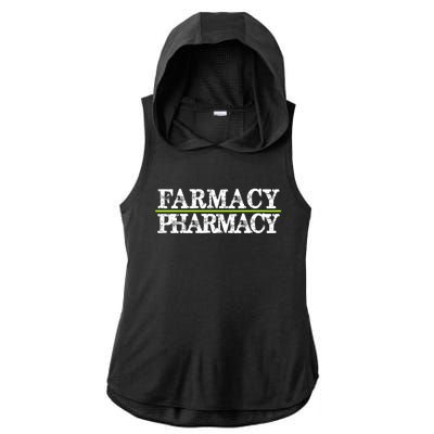 Farmacy Over Pharmacy Vegan Activism Go Vegan Gift Ladies PosiCharge Tri-Blend Wicking Draft Hoodie Tank