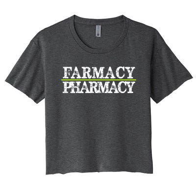 Farmacy Over Pharmacy Vegan Activism Go Vegan Gift Women's Crop Top Tee