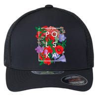 Flowers Of Poland Word Art Polska Polish Pride Flexfit Unipanel Trucker Cap