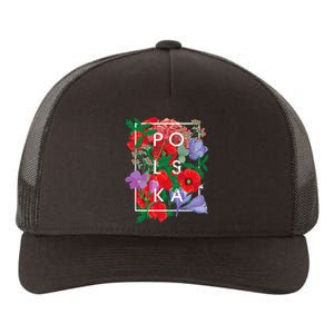 Flowers Of Poland Word Art Polska Polish Pride Yupoong Adult 5-Panel Trucker Hat