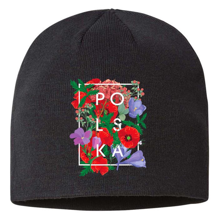 Flowers Of Poland Word Art Polska Polish Pride Sustainable Beanie