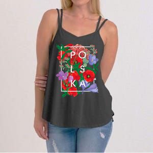 Flowers Of Poland Word Art Polska Polish Pride Women's Strappy Tank