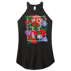 Flowers Of Poland Word Art Polska Polish Pride Women's Perfect Tri Rocker Tank